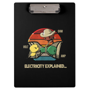 Ohm Volt Amp Electricity Explained Electrician Clipboard