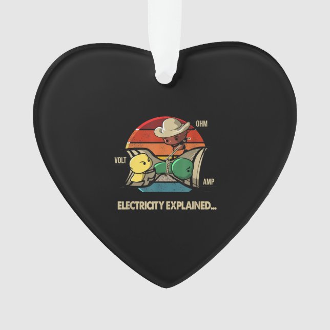 Ohm Volt Amp Electricity Explained  Electrician Ornament (Front)