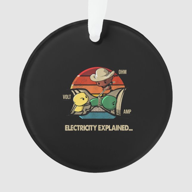 Ohm Volt Amp Electricity Explained  Electrician Ornament (Front)