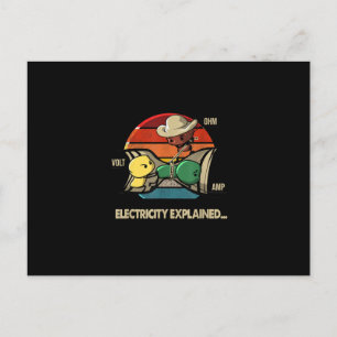 Ohm Volt Amp Electricity Explained Electrician Postcard