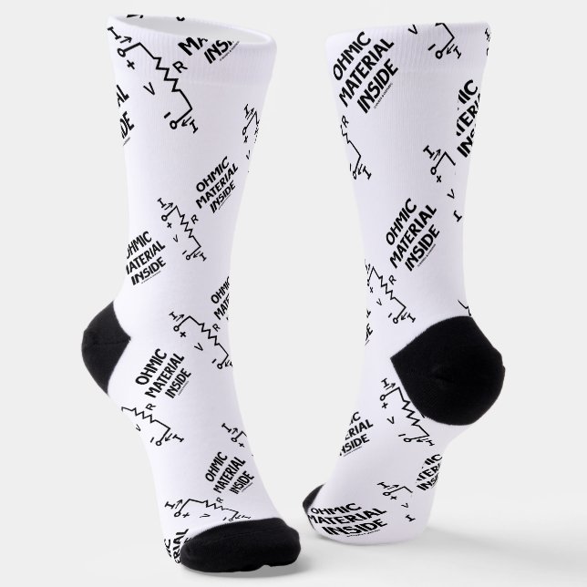 Ohmic Material Inside Ohm's Law Humour Socks (Angled)