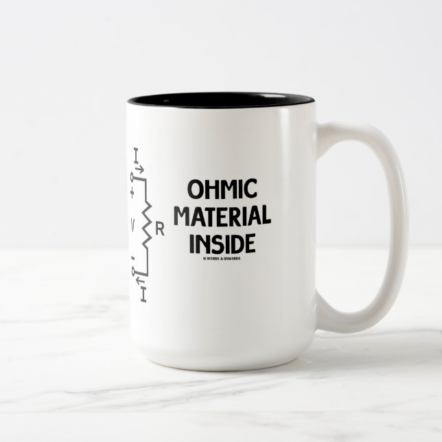 Ohmic Material Inside (Ohm's Law) Two-Tone Coffee Mug (Right)