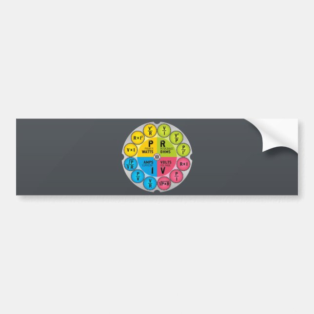 Ohm's Law Circle Bumper Sticker (Front)
