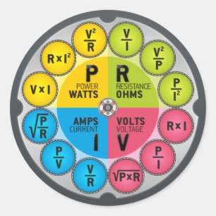 Ohm's Law Circle Classic Round Sticker