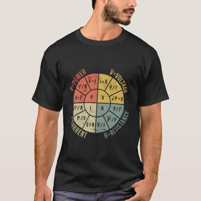 Ohms Law Diagram Electrical Electronics Engineer V T-Shirt (Front)