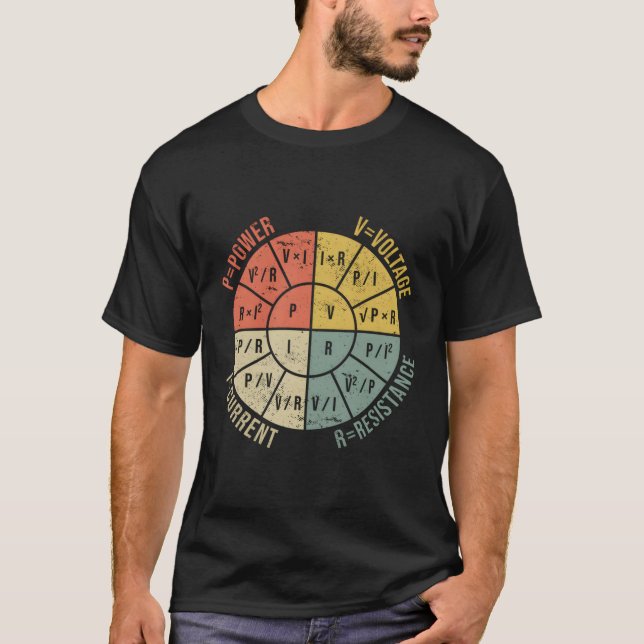 Ohms Law Diagram Electrical Electronics Engineer V T-Shirt (Front)
