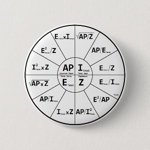 Ohms Law for AC 2 Inch Round Button