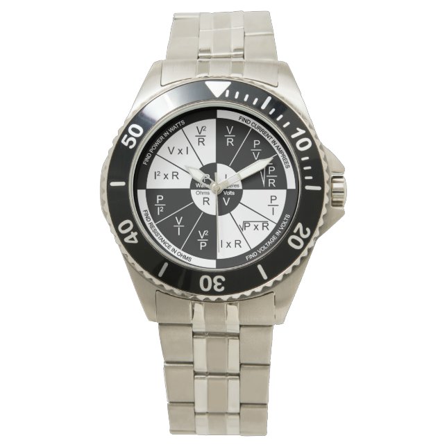 Ohm's Law Watch- Black and White  Watch (Front)