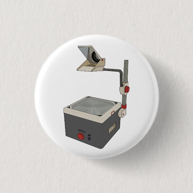 OHP 80s 90s Overhead Projector 1 Inch Round Button (Front)