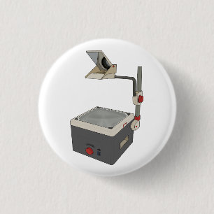 OHP 80s 90s Overhead Projector 1 Inch Round Button