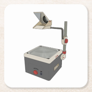 OHP 80s 90s Overhead Projector Square Paper Coaster