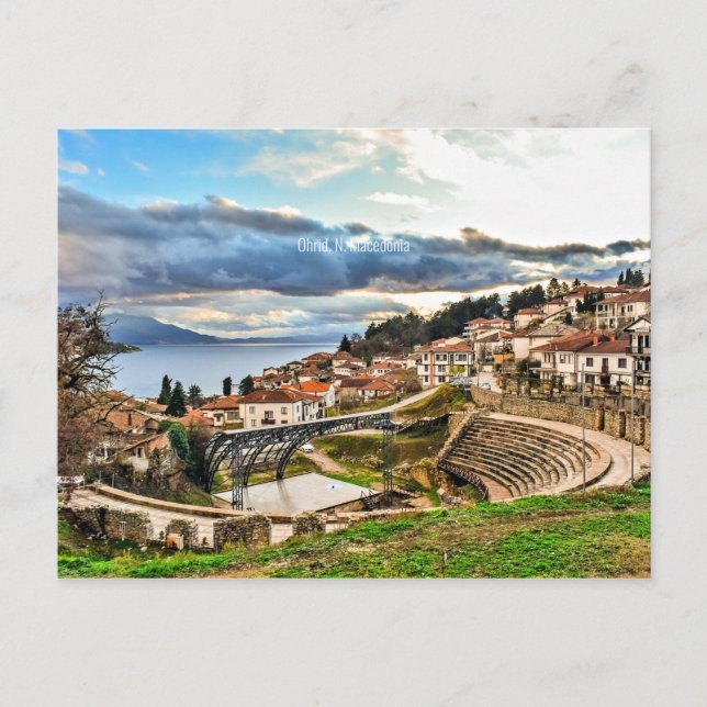 Ohrid, Macedonia panoramic view Postcard (Front)