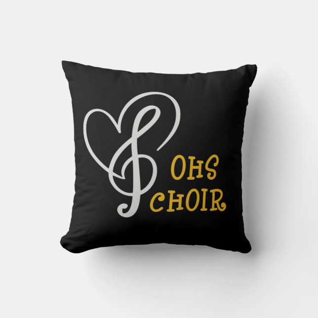 OHSChoir Heart/Tiger Dark Pillow (Front)