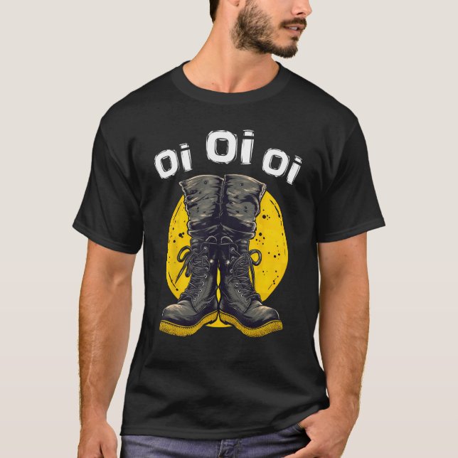 Oi Punk Music Skinhead Combat Boots  Oi Punk T-Shirt (Front)