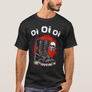 Oi Punk Music With Skinhead Combat Boots Punk Rock T-Shirt