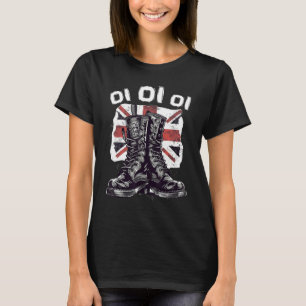Oi Punk Rock With Skinhead Combat Boots  Oi Oi Oi  T-Shirt