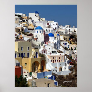 Oia, affiche grecque