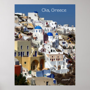 Oia, affiche grecque