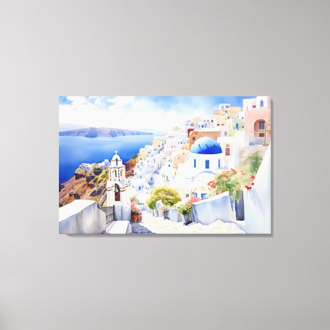 Oia, Santorin - Impression en toile étirée (Recto)