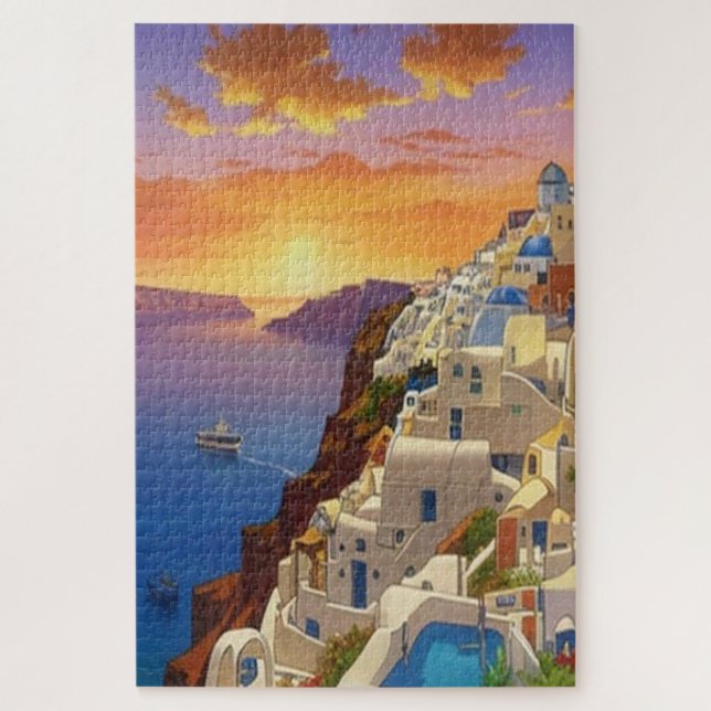 Oia, Santorini, Greece Art     Jigsaw Puzzle (Vertical)