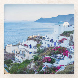 Oia, Santorini, Greece Glass Coaster