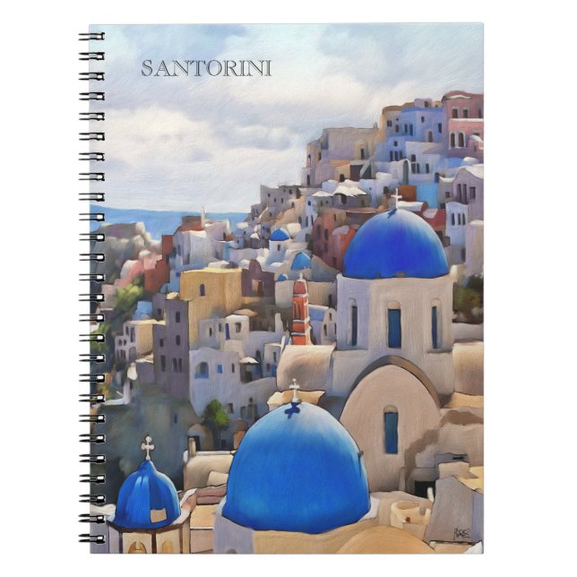 Oia, Santorini. Greece.Oil Painting. Gift Notebook (Front)
