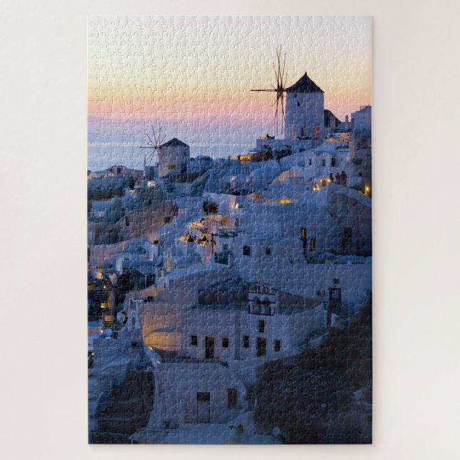 Oia Santorini Greece Sunset Jigsaw Puzzle (Vertical)
