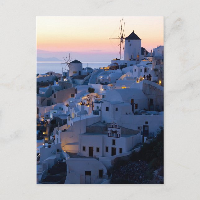 Oia Santorini Greece Sunset Postcard (Front)