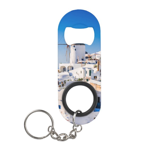 Oia Santorini Keychain Bottle Opener (Front)