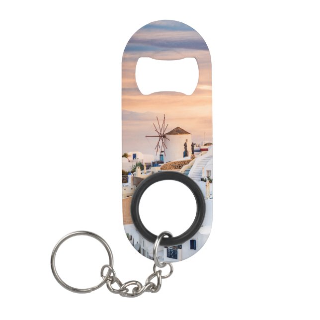 Oia Santorini Keychain Bottle Opener (Front)