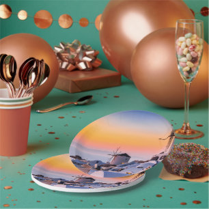 Oia, Santorini   Paper Plate