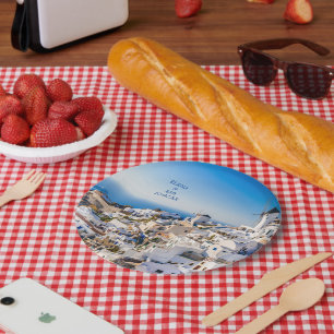 Oia Santorini Paper Plate