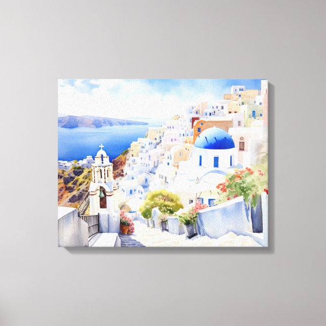Oia, Santorini - Stretched Canvas Print (Front)