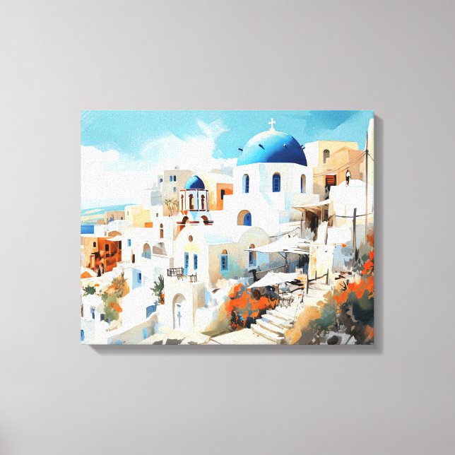 Oia, Santorini - Stretched Canvas Print (Front)