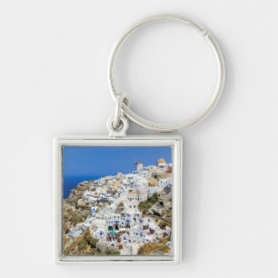 Oia village on Santorini island, north, Greece Keychain