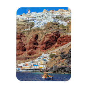 Oia village on Santorini island, north, Greece Magnet