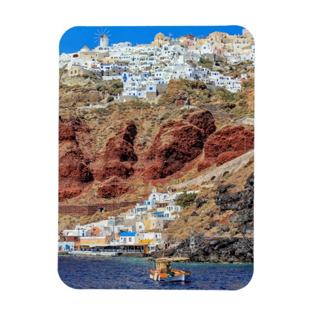 Oia village on Santorini island, north, Greece Magnet (Vertical)