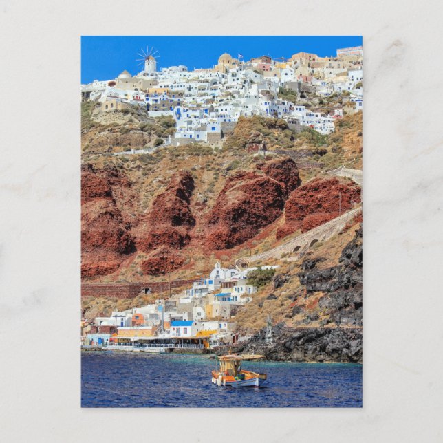 Oia village on Santorini island, north, Greece Postcard (Front)