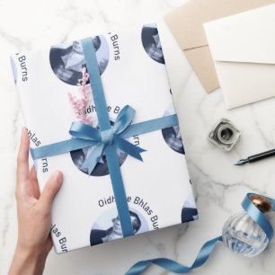 Oidhche Bhlas Burns Gaelic Blue-Colour Wrapping Paper