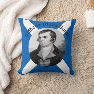 Oidhche Bhlas Burns Gaelic Grey-Colour And Saltire Throw Pillow