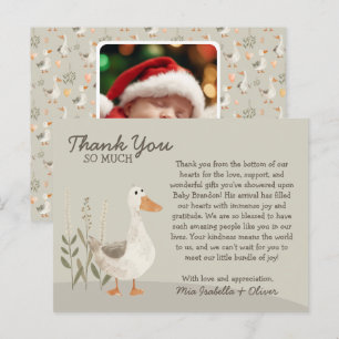 Oie aquarelle - Carte de remerciements Baby shower