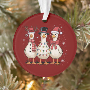 Oie de Noël Santa Drôle Mignon Bonhomme de Neige X