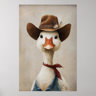 Oie en Impression de Chapeau de Cowboy, Art Mural 