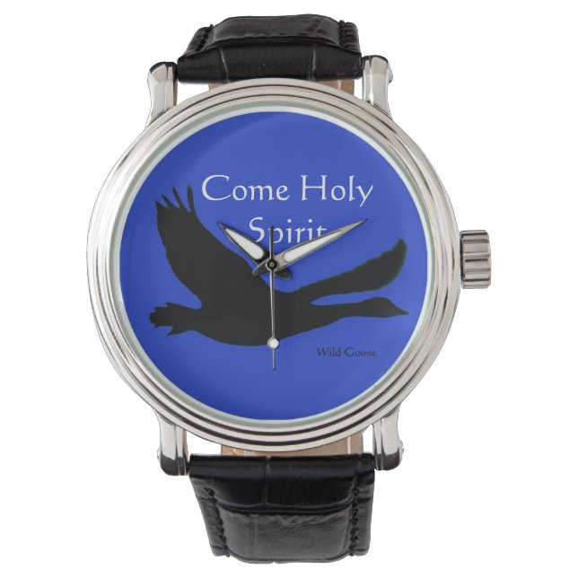 Oie sauvage Montre 'Viens Esprit Saint' (bleu) (devant)