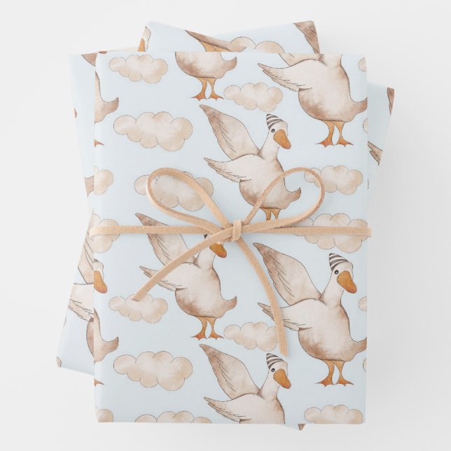 Oies en papier d'emballage casquette (En situation)