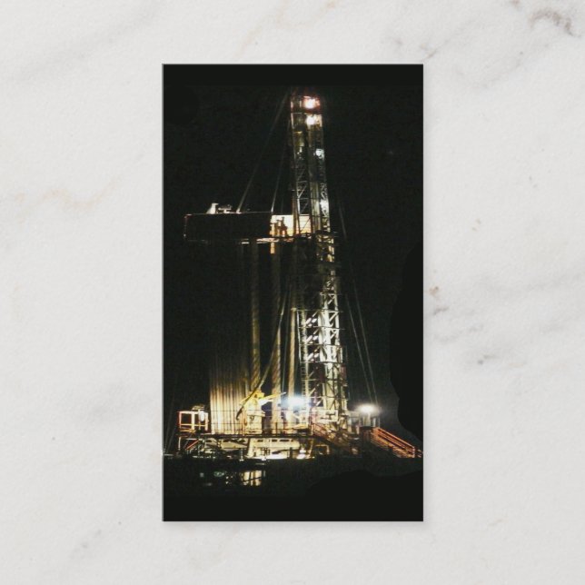 Oil And Gas Industry Business Cards Lit Rig (Front)