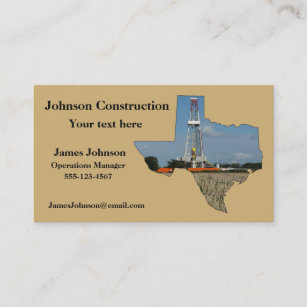 Oil And Gas Industry Business Cards Rig Texas