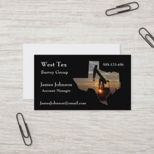 Oil And Gas Industry Business Cards Texas Shape 2