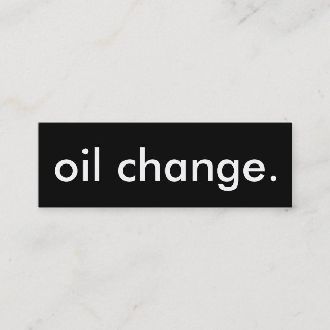 oil change. loyalty punch card (Front)