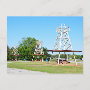 Oil Derrick Picnic Tables, I-20 Highway, Texas Postcard